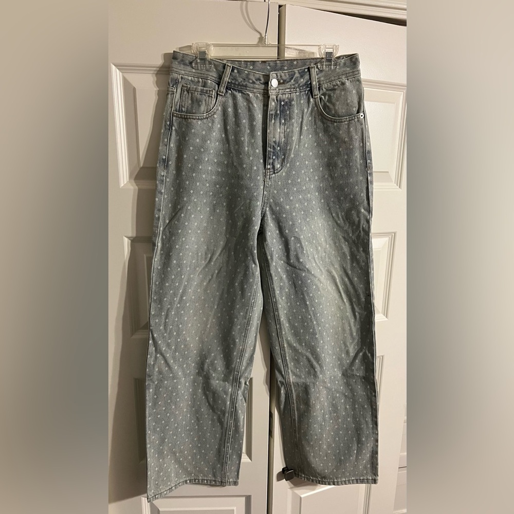 Heyson washed light denim dotted pants size large
